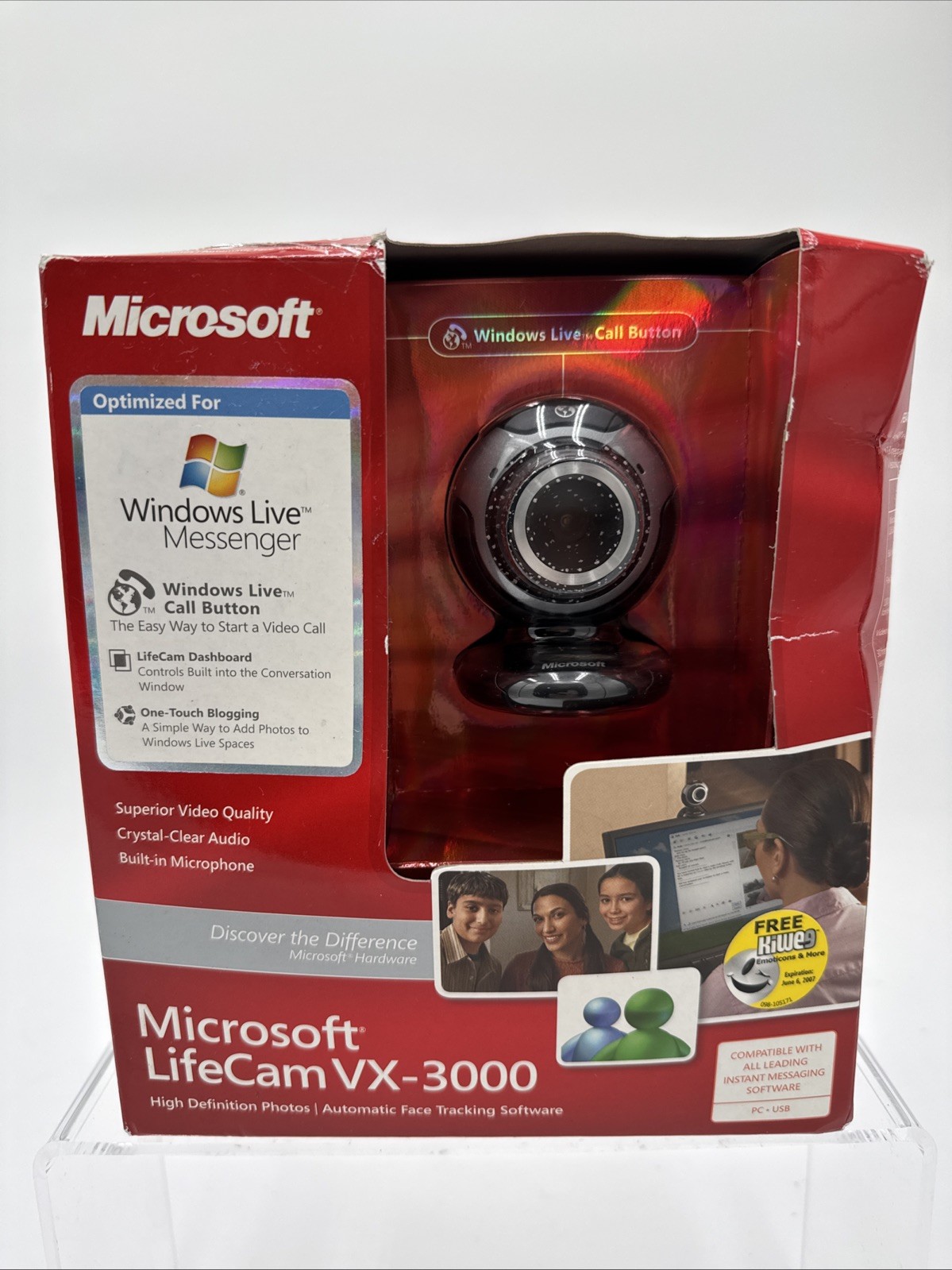 Microsoft LifeCam VX-3000 Webcam Model 1076 High Definition USB Video New Box