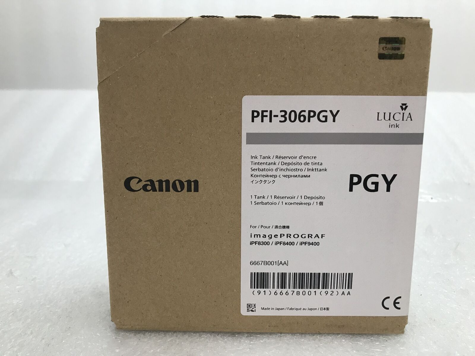 Genuine Canon PFI-306PGY Photo Gray Ink 6667B001 For iPF8300 8400 EXP: 11/2019