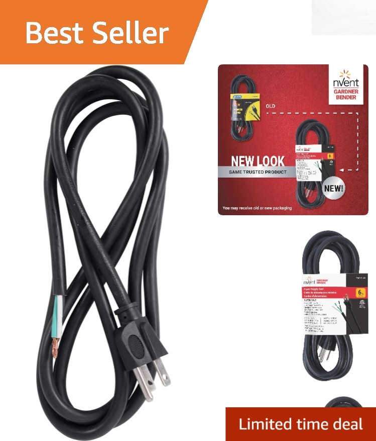 6 ft 14/3 AWG Weather-Resistant Power Cord for Tools and Appliances - NEMA 5-15
