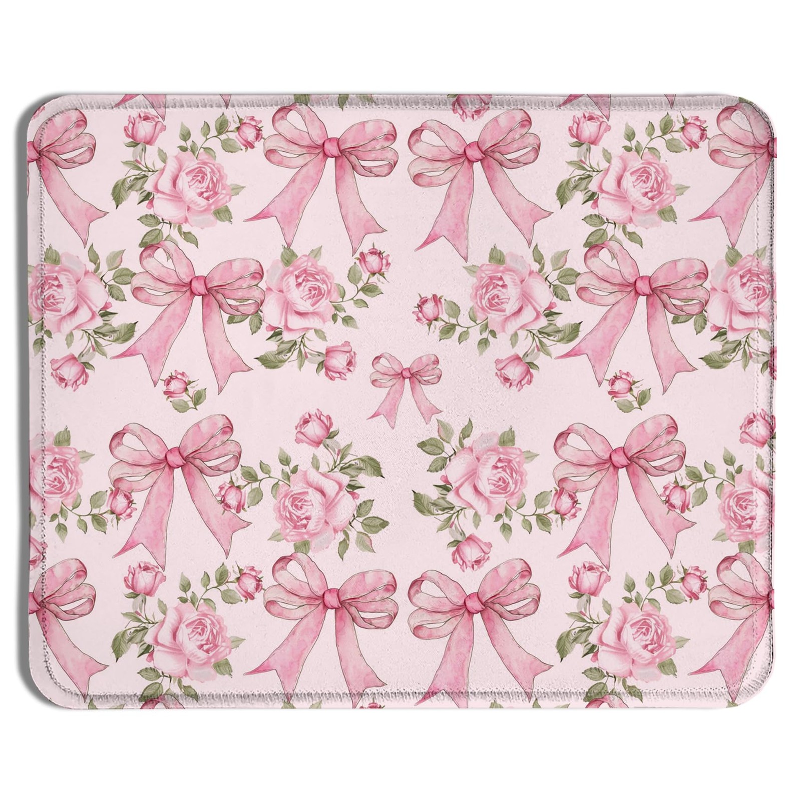 Funny Coquette Pink Floral Bow Pad 9.5x7.9 Inch,Preppy Girly Office Supplies,...
