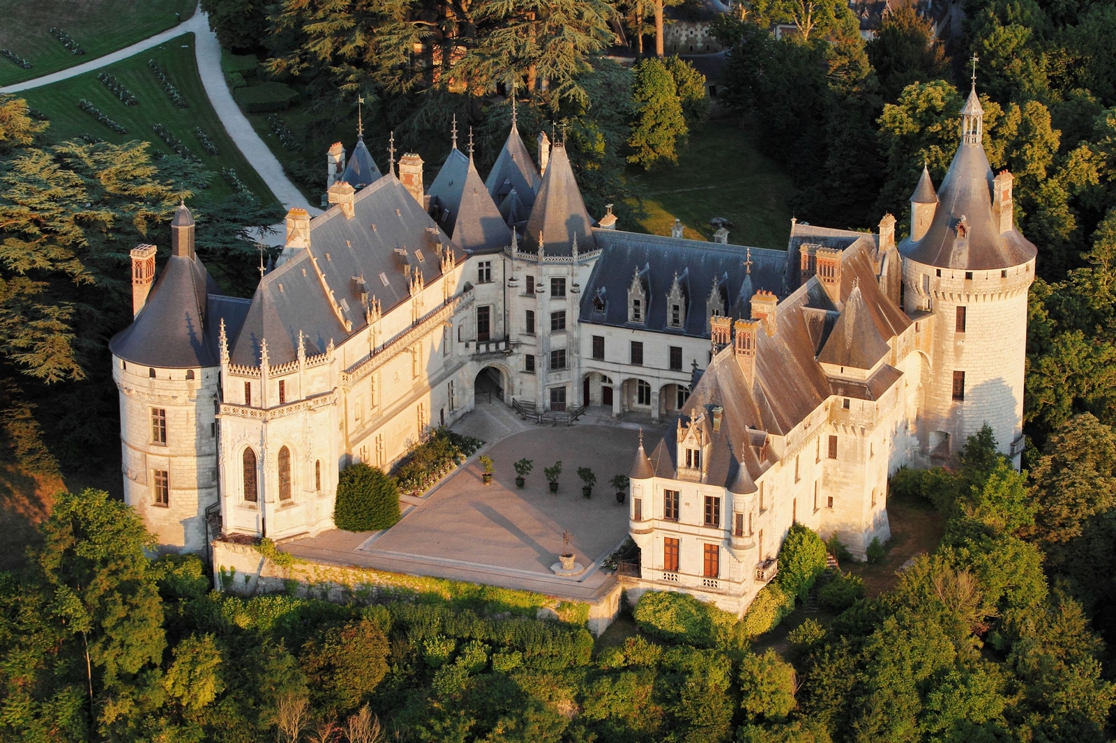 Landscape architecture castle tower trees loire france Custom Gaming Mat Desk