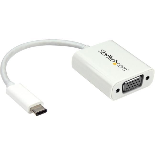 StarTech.com USB-C to VGA Adapter - White - Thunderbolt 3 Compatible - USB C Ada