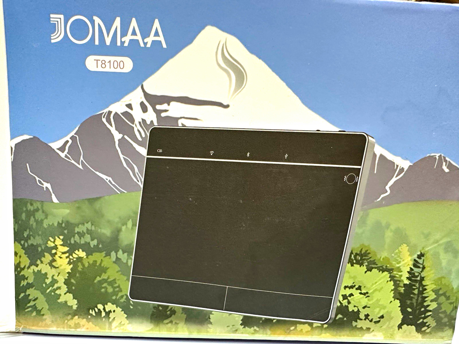 JOMAA T8100 Bluetooth Touch Touchpad, Rechargeable, Black, 2-Button