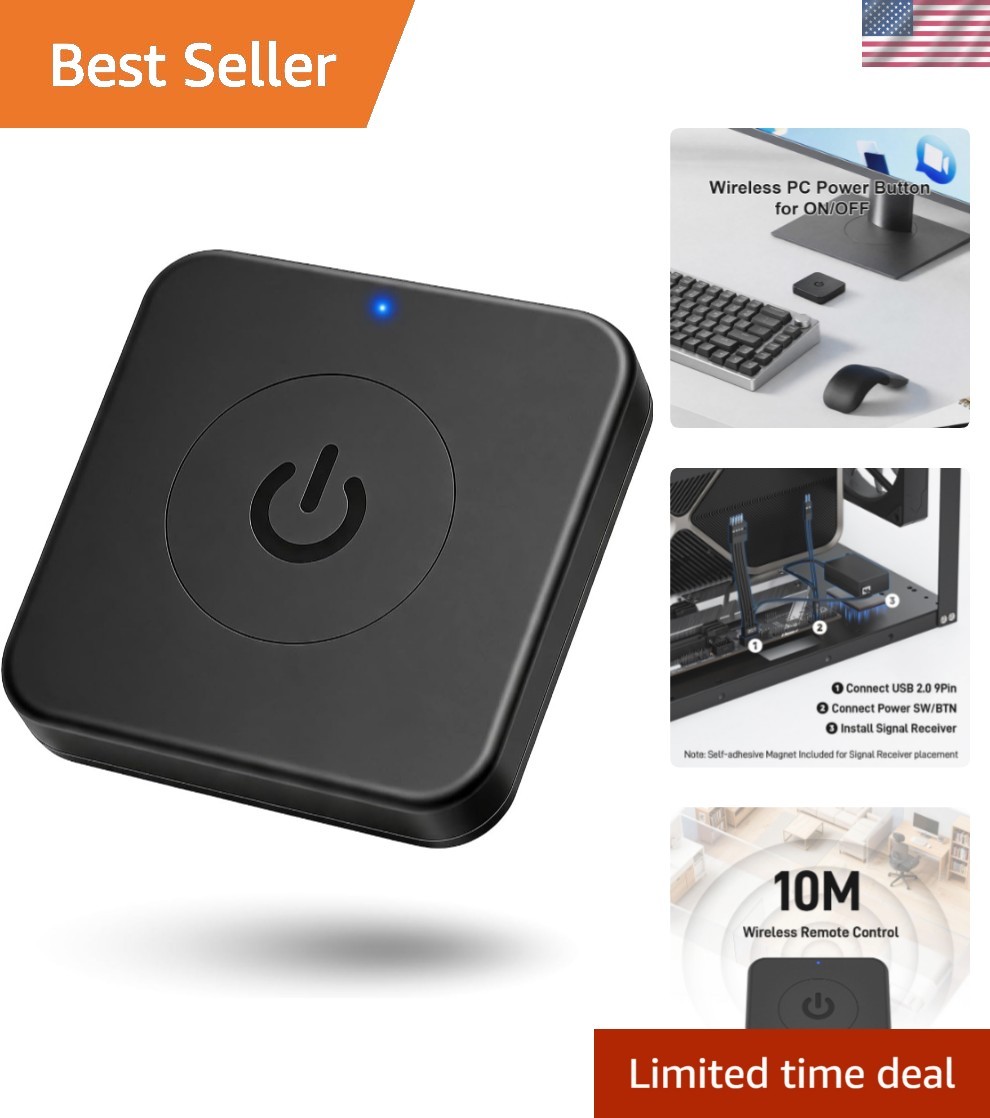 Wireless PC Power Button, Remote PC Power Switch for PC ON/Off, USB 2.0 Power...