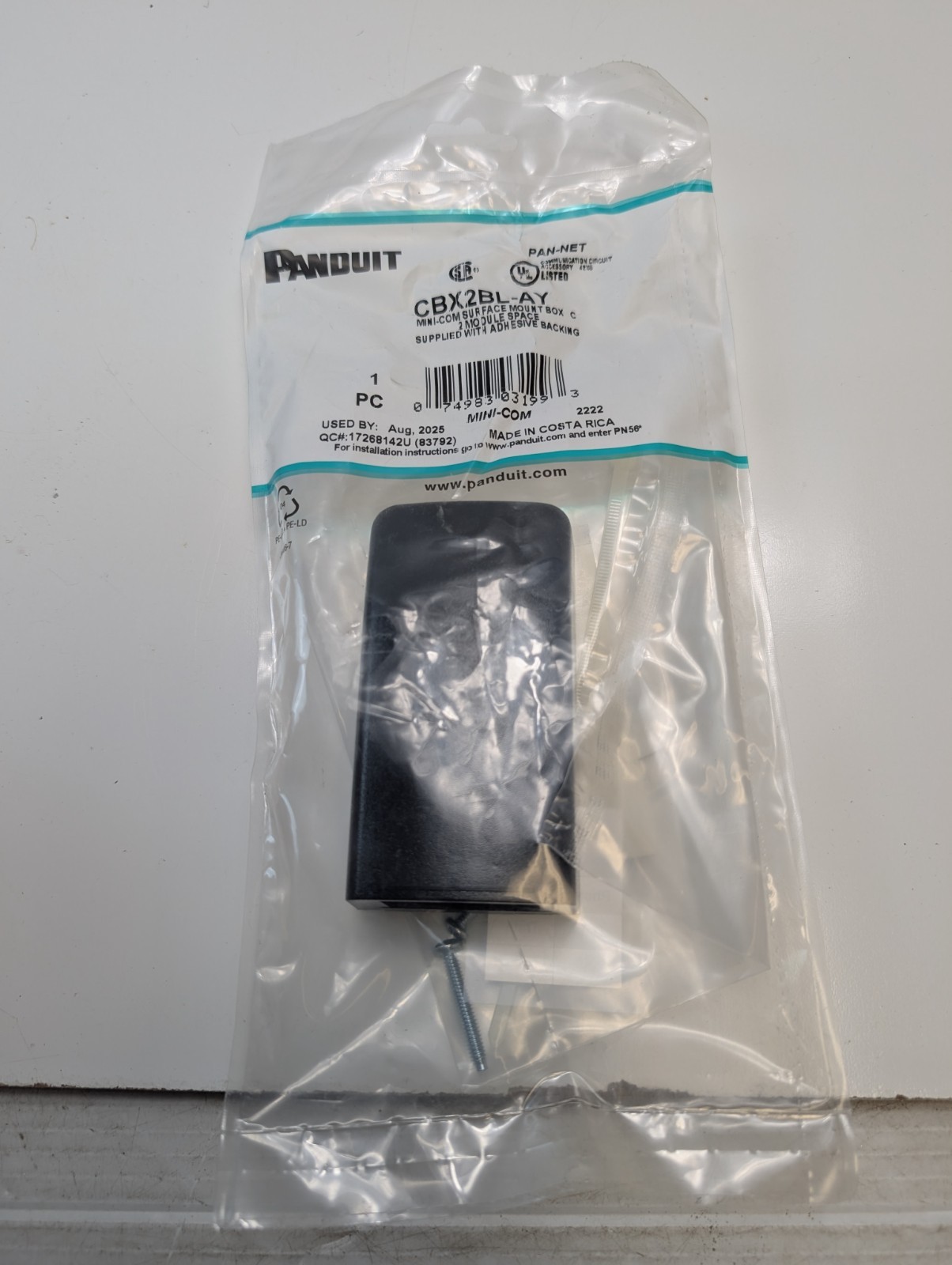 PANDUIT CBX2BL-AY Mini-Com Surface Mount Box C
