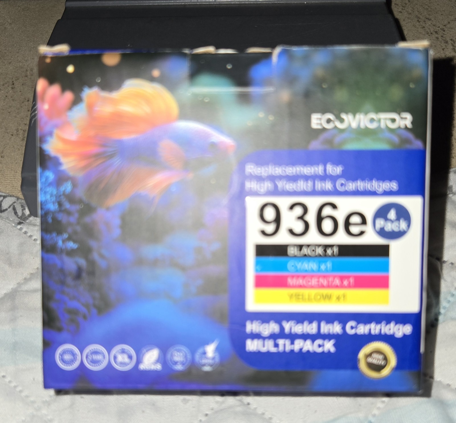 4 Pack 936 936e Hiah Yield Ink Cartridae Use for Office Jet 9122e OfficeJet Pro