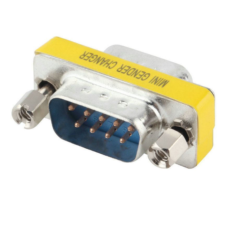 9 Pin RS-232 DB9 Male to Male M/M Serial Cable Gender Changer Coupler Adapter