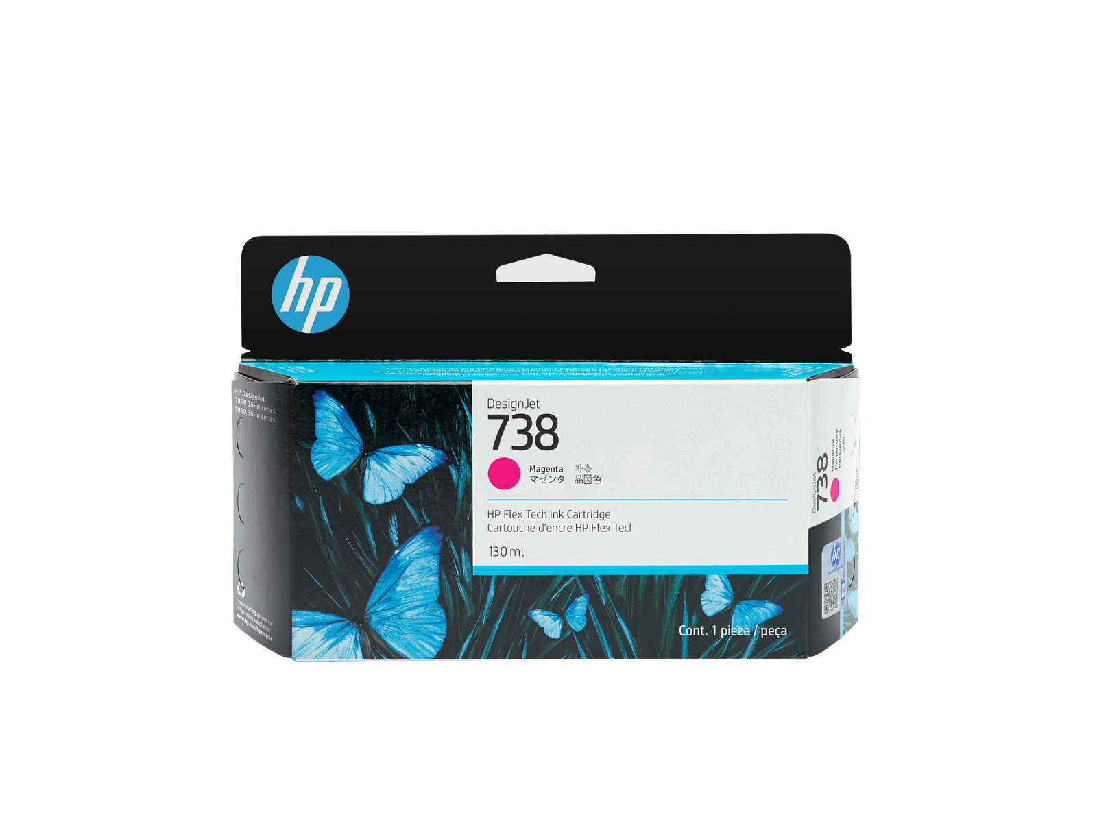 HP 738 130-ml Magenta DesignJet Ink Cartridge, 498N6A