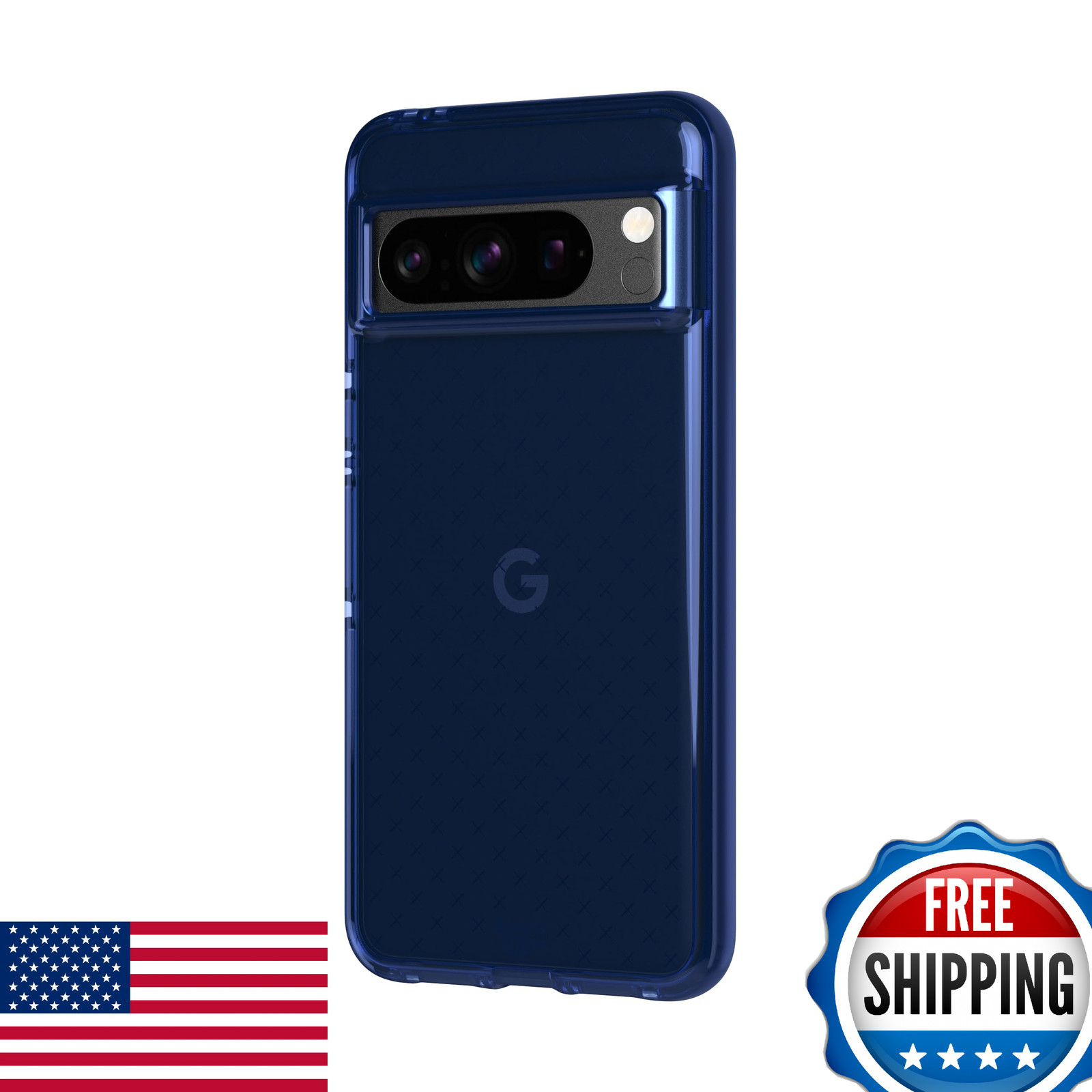 Tech21 Evo Check Google Pixel 8 Pro Case - 16ft Impact Protection-Midnight Blue