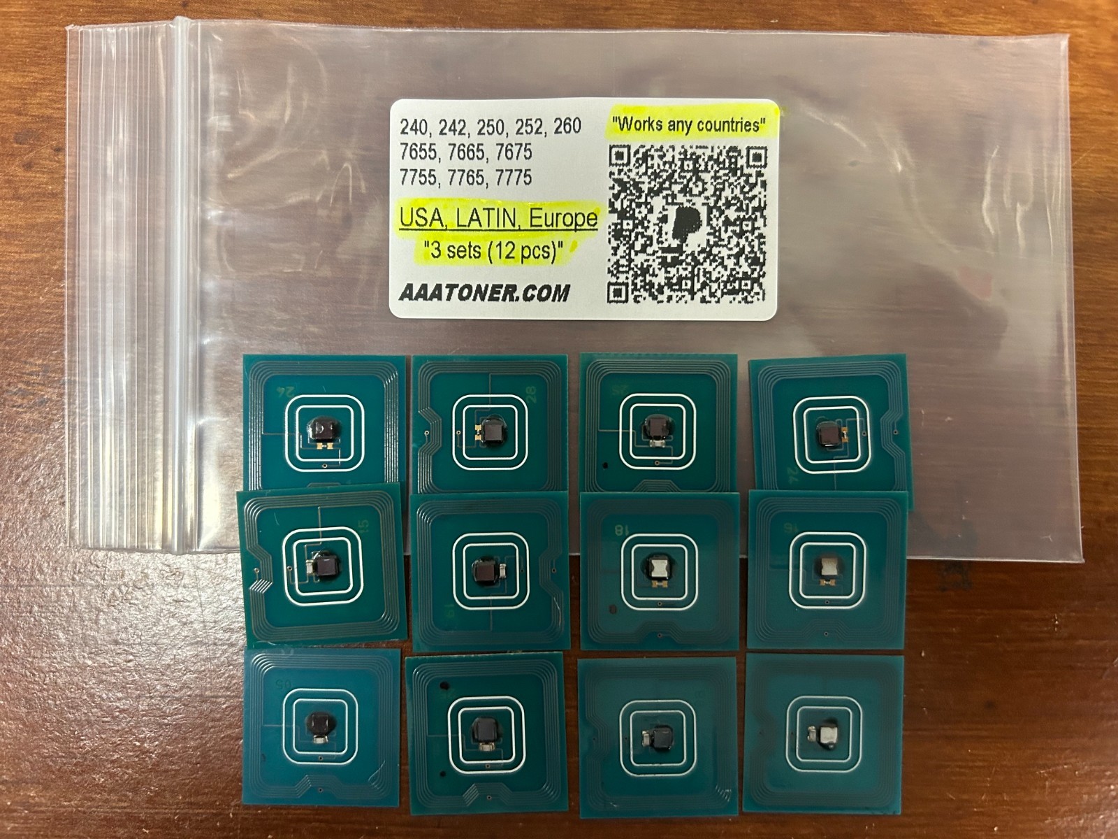 12 Toner Chip for Xerox Docucolor 240 242 250 252 260 7655 7665 7675 7775 Refill