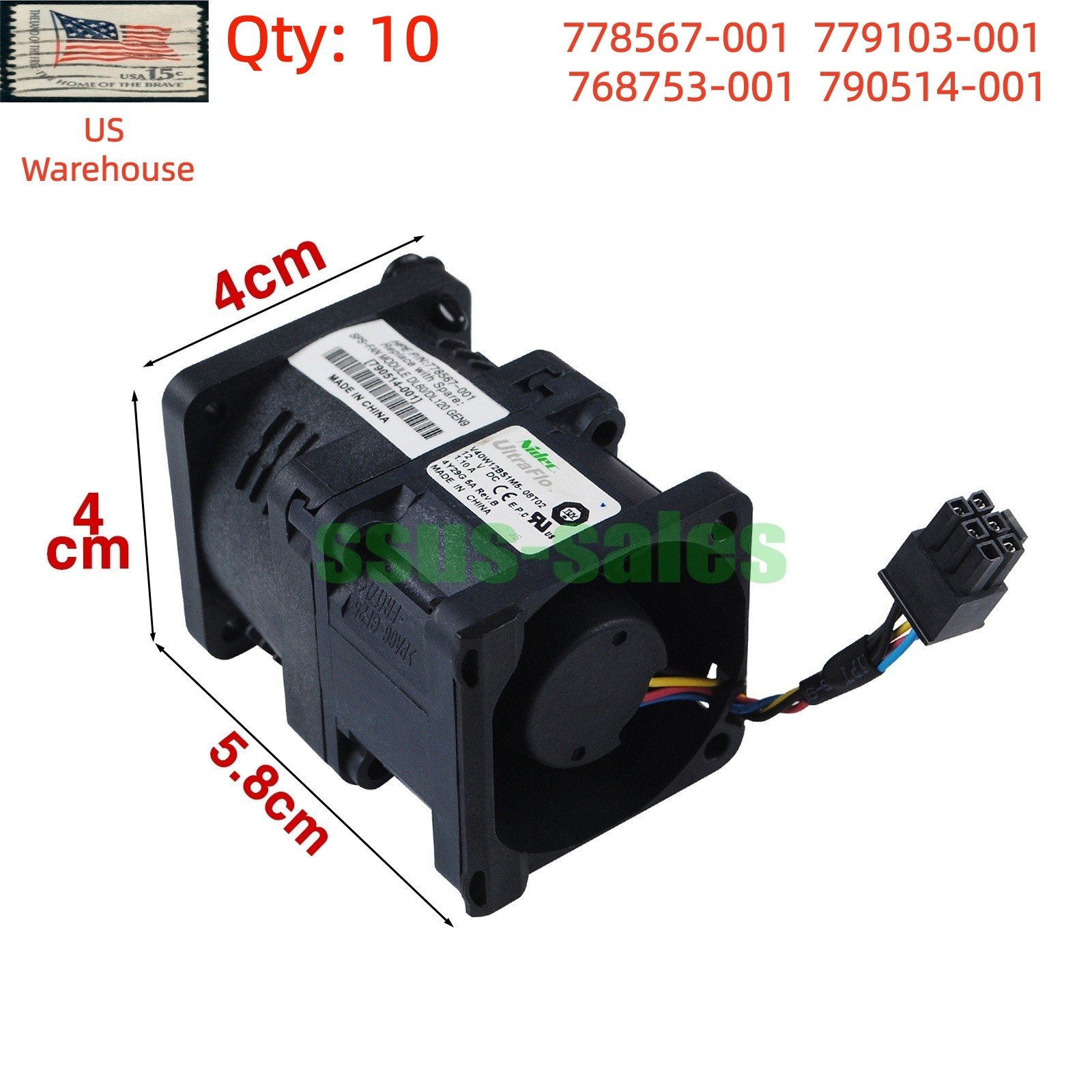X10 778567-001 779103-001 Hot-swappable Fan Module for HPE DL120 DL160 G9 1U