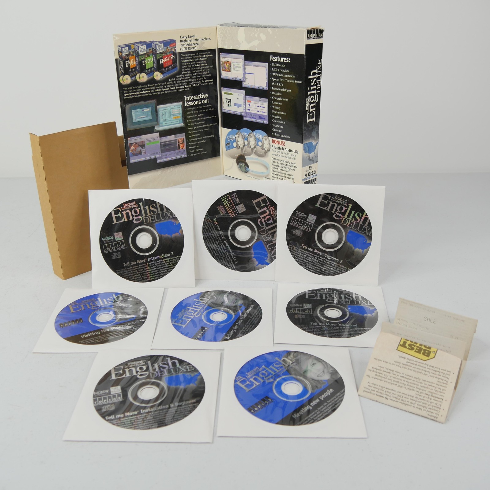 Instant Immersion English Deluxe 8 Disc Set PC CD-ROM Language Course Software