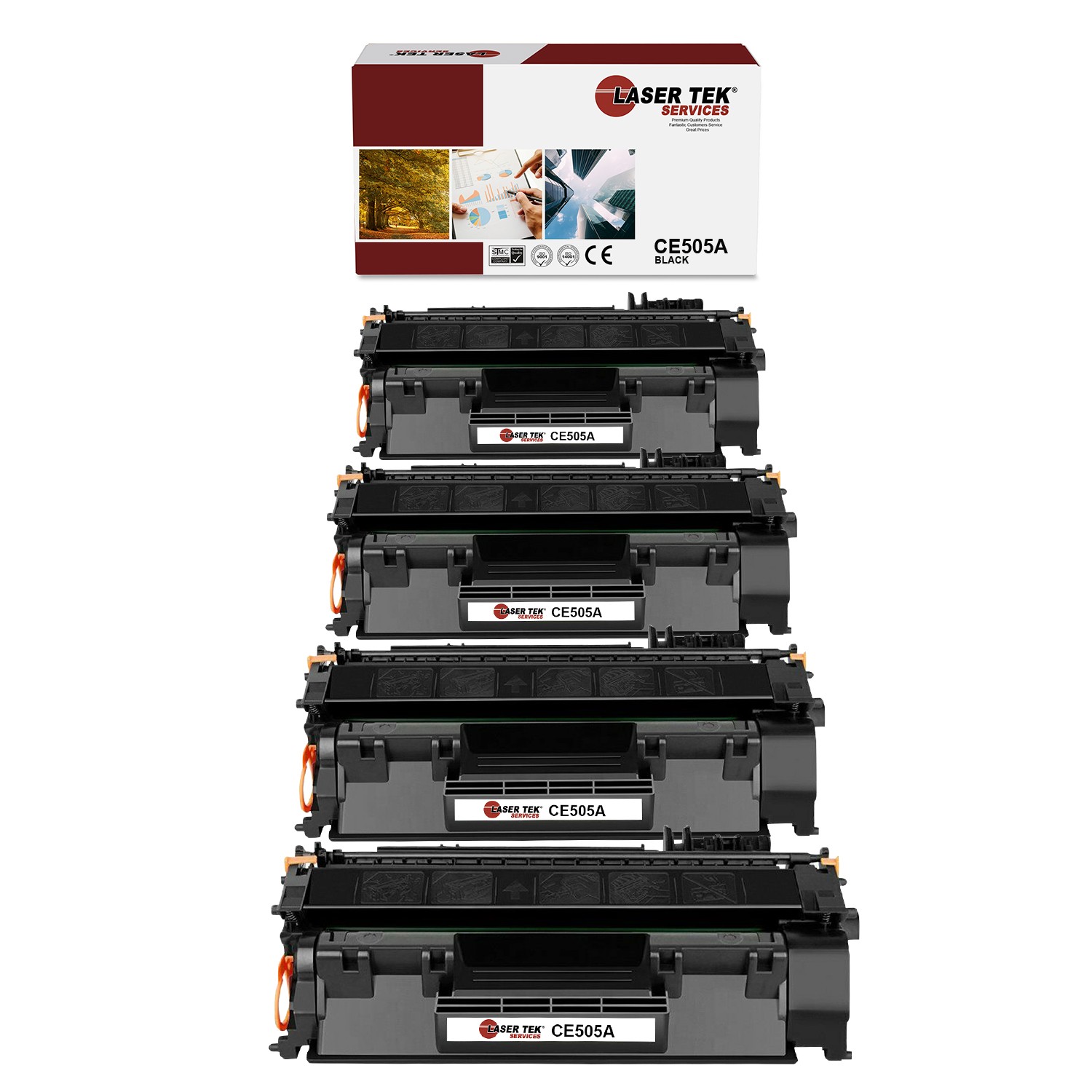 4Pk LTS 05A CE505A Black Compatible for HP LaserJet P2035 P2035n Toner Cartridge