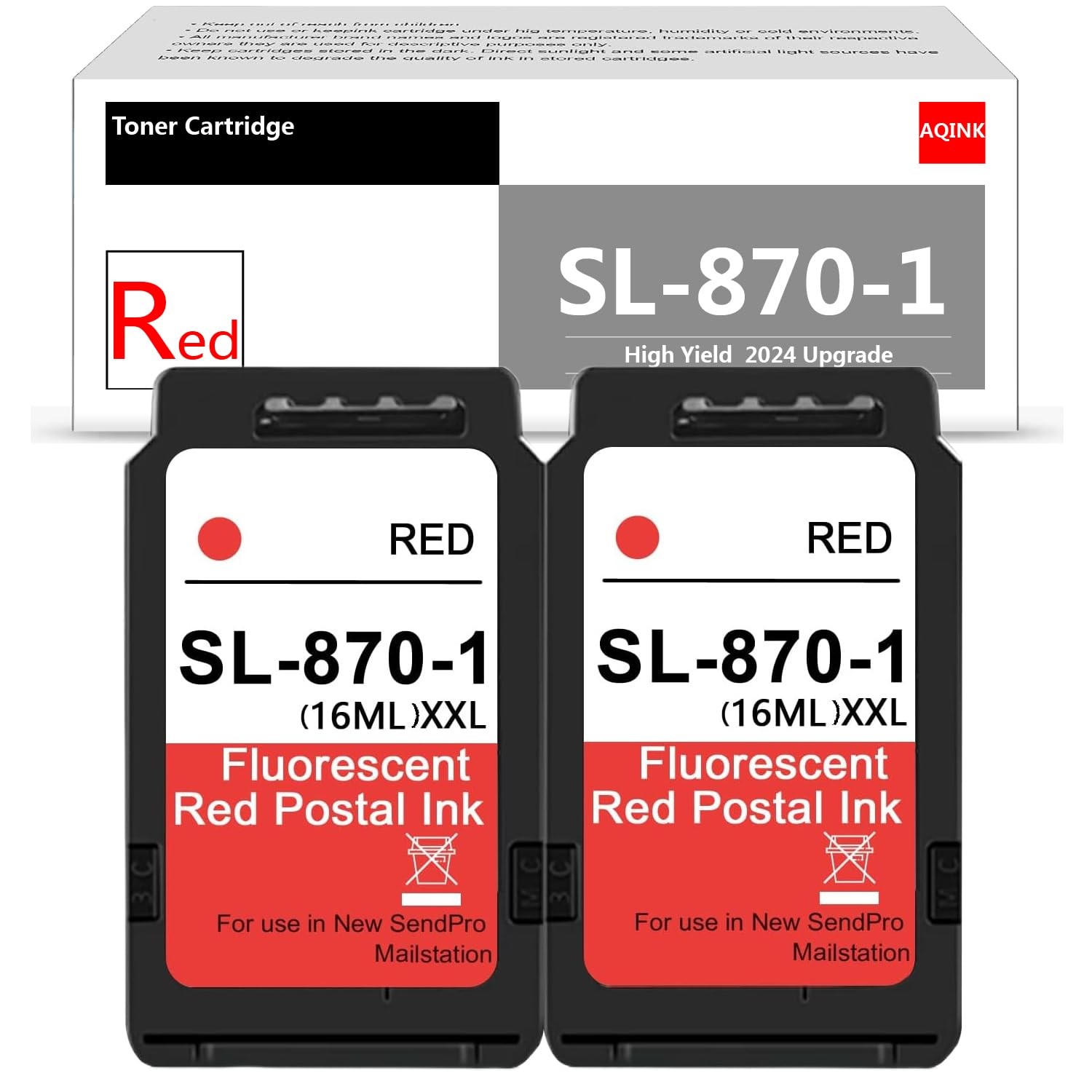 SL-870-1 XXL Fluorescent Red Ink Cartridge : 2 Pack High Capacity XXL, 2-Pack 