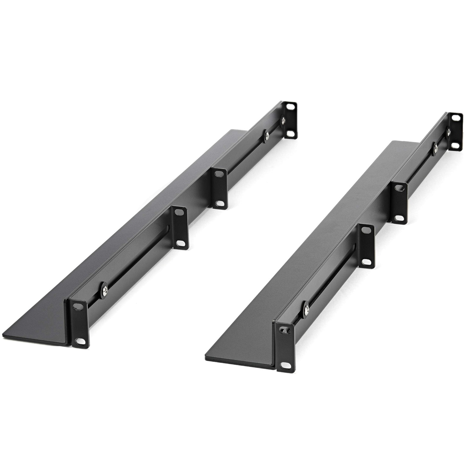 StarTech 1U 4-Post Rack Rails, 19in, 24-36in, 200lb/90kg, Cold-Rolled Steel, Bla