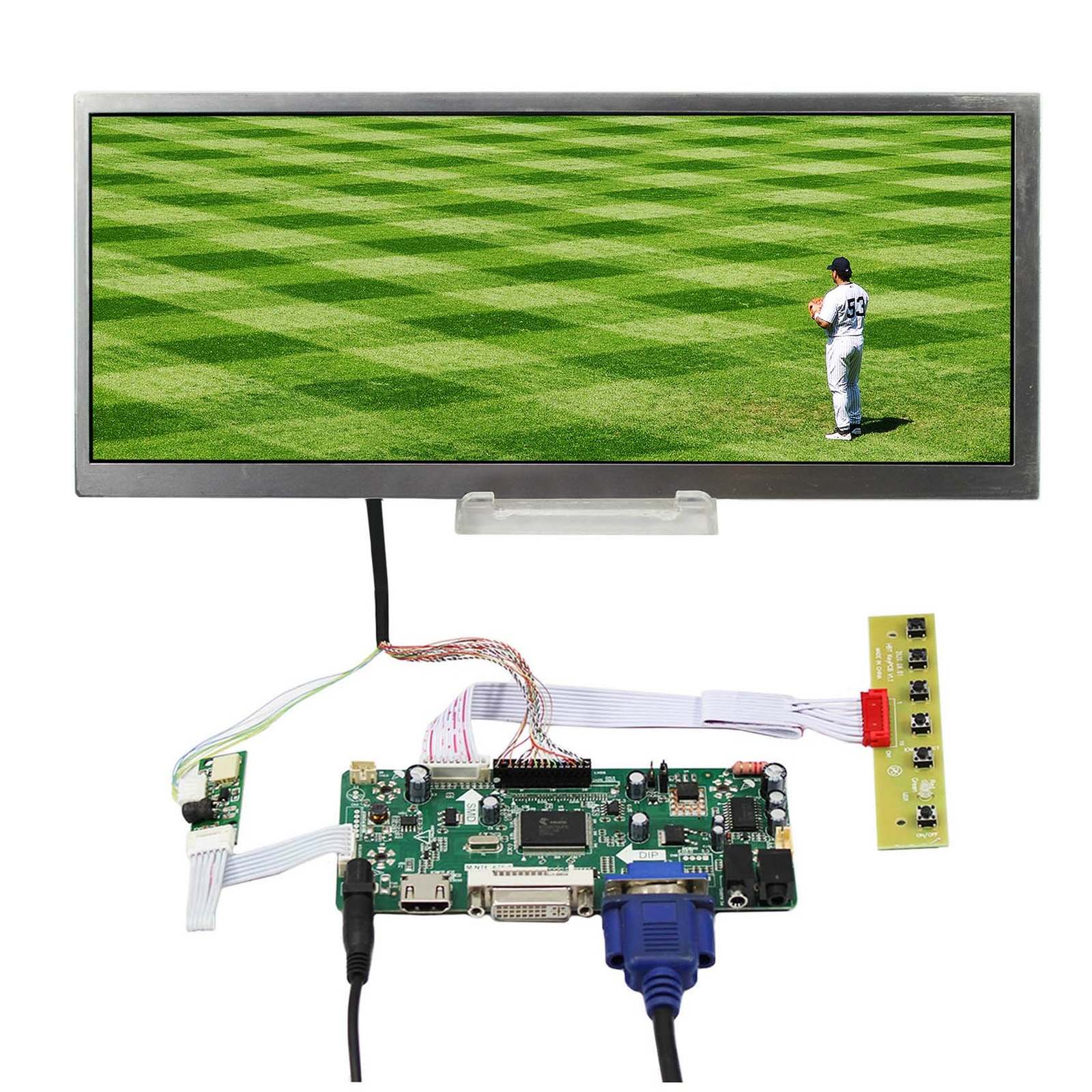 HD DVI VGA LCD Controller Board 12.3" 1920x720 HSD123KPW1 LCD Screen