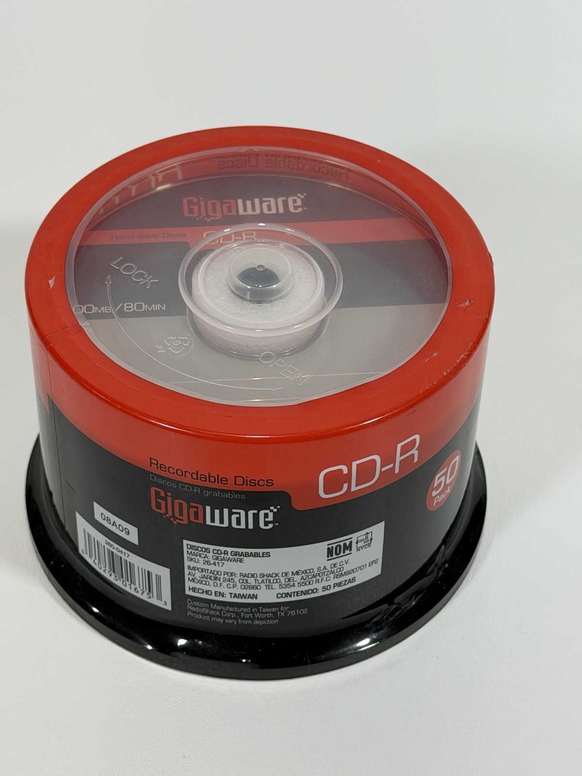 Gigaware 50 Pack CD-R Recordable Discs 700MB 80 Minutes Sealed 52X Write Speed