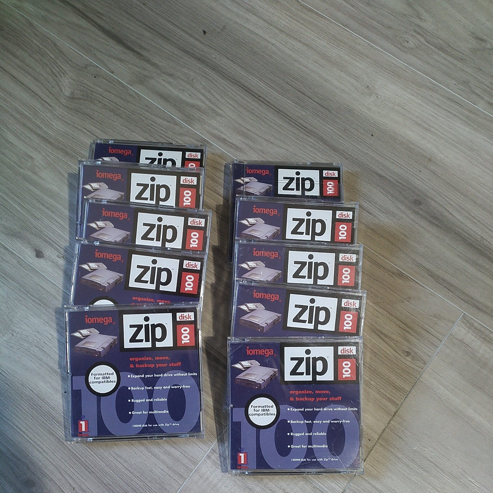 Iomega ZIP DISK 100 Formatted for PC NEW LOT OF 10