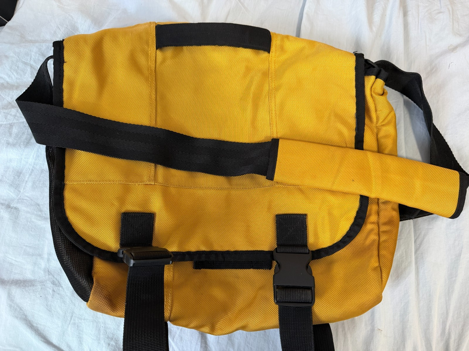 Vintage GAP 90s Y2K Messenger Crossbody Bag Weekender Laptop Yellow Nylon