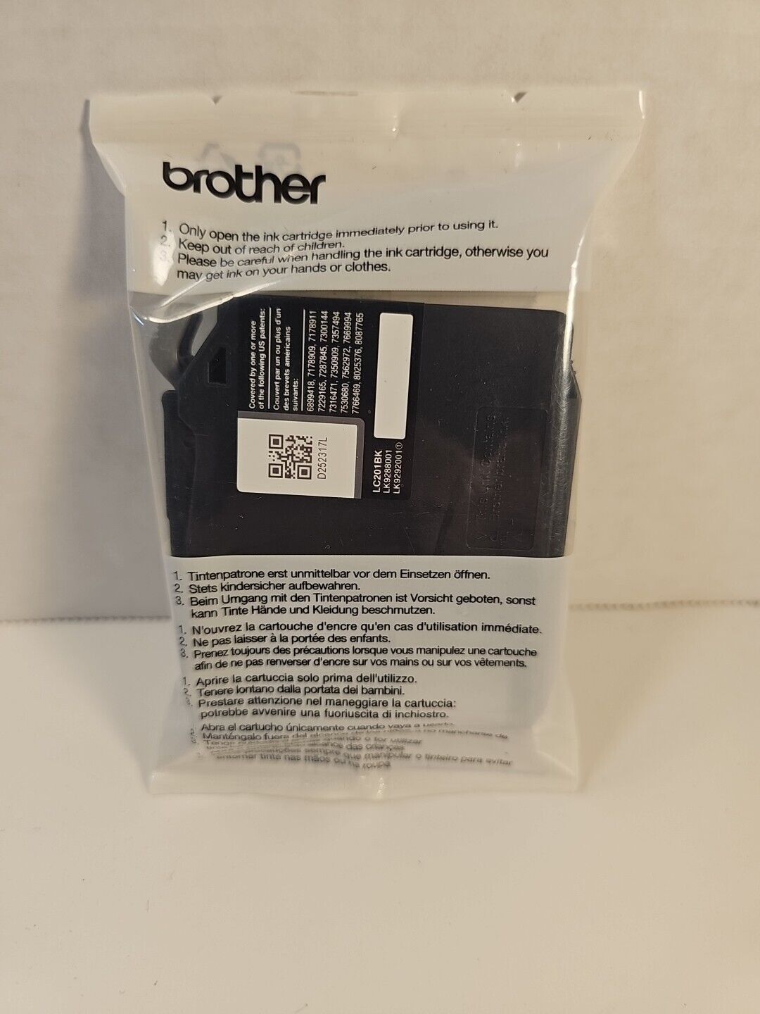 Brother Genuine Standard Yield Black Ink Cartridge, LC201BK, Replacement 