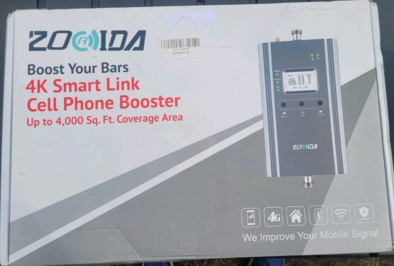 Zorida 4k Sq. Ft. Smart Link Cell Phone Booster Cell Phone Booster F10G-5S-BTW