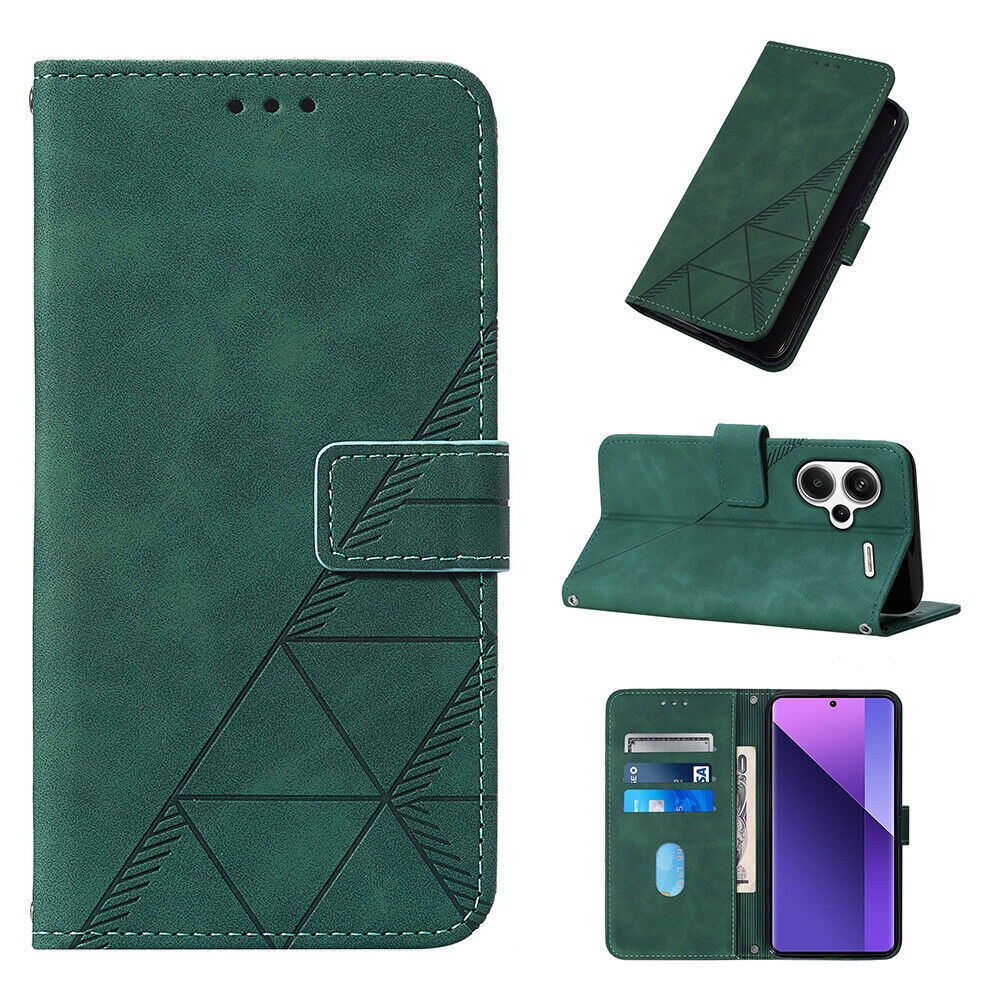 Flip Embossed Leather Wallet Cover Case For S26 S25 S24 S23 S21 S22 Note 20