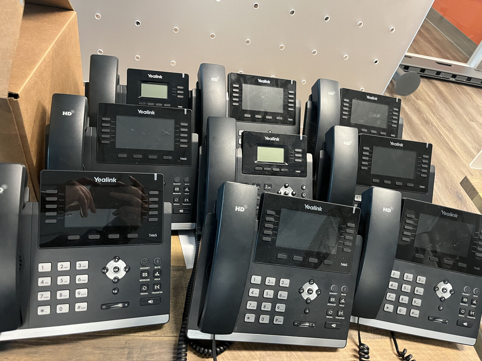 Yealink Phones (SIP-T46G) and Speaker-Phones. 18 Phones total, 2 Speaker-Phones