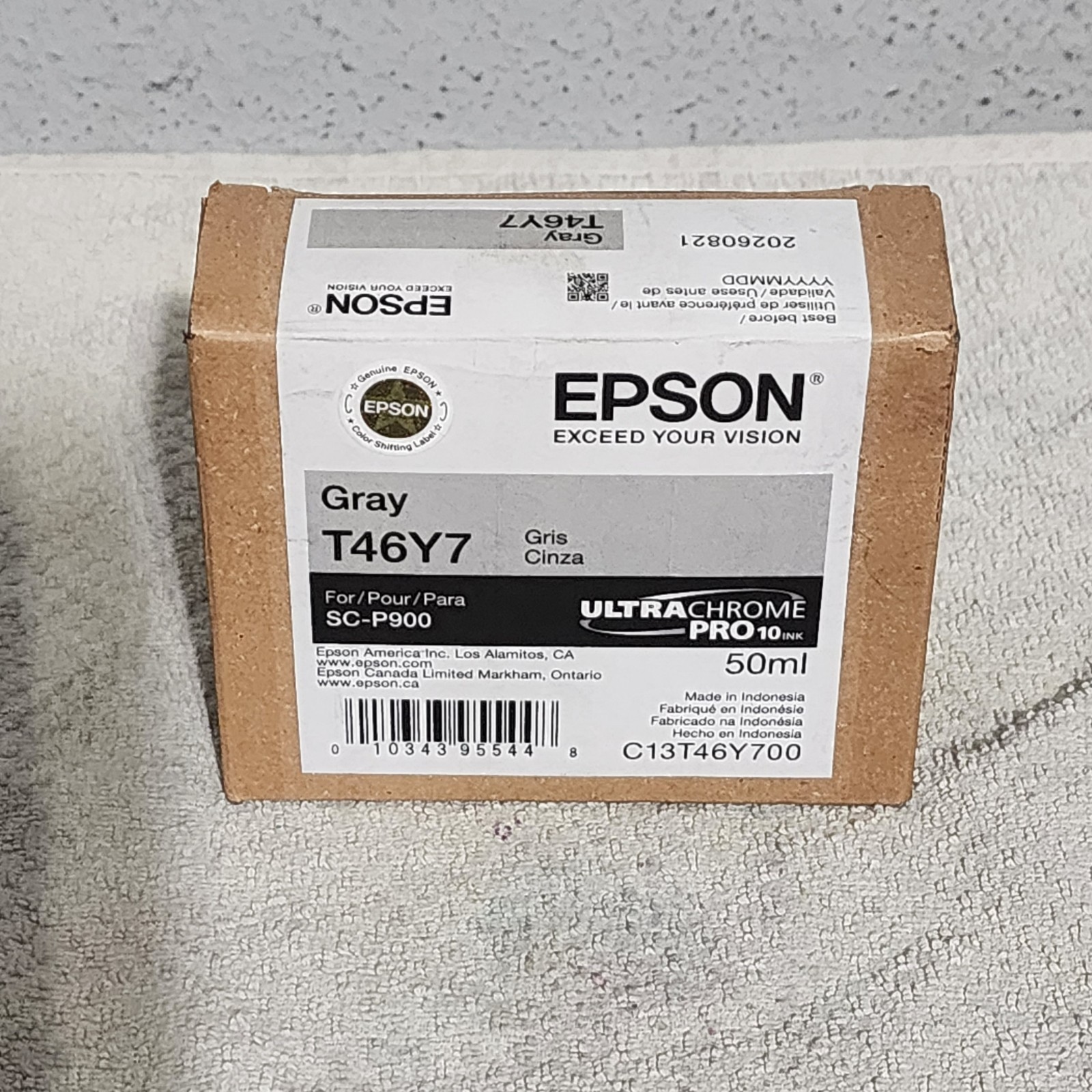 Epson T46Y7 Gray Ink Cartridge 50ML Genuine New Sealed Box 2026