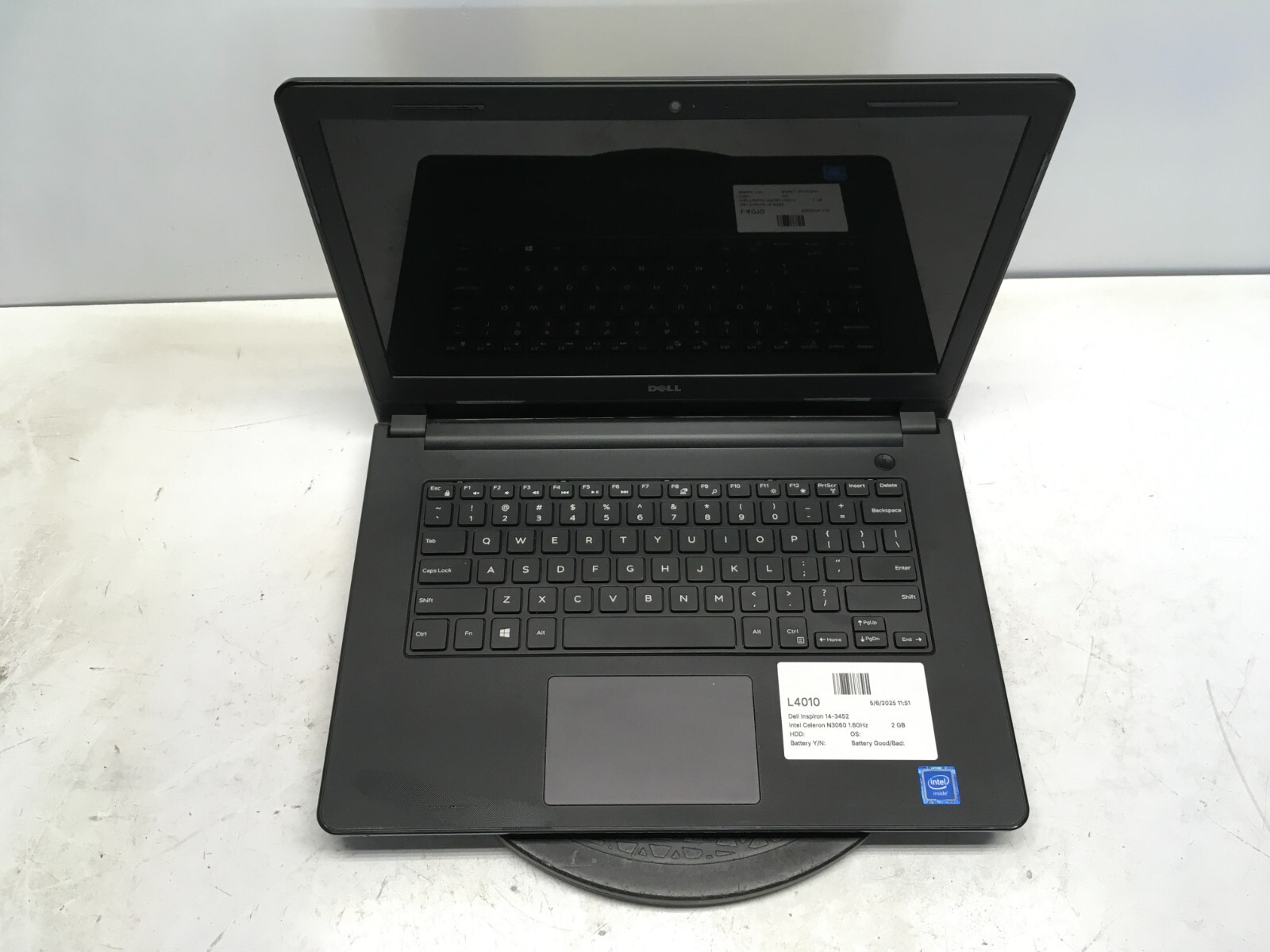 Dell Inspiron 14-3452 Intel Celeron N3060 1.6GHz 2 GB NO HDD No Batt