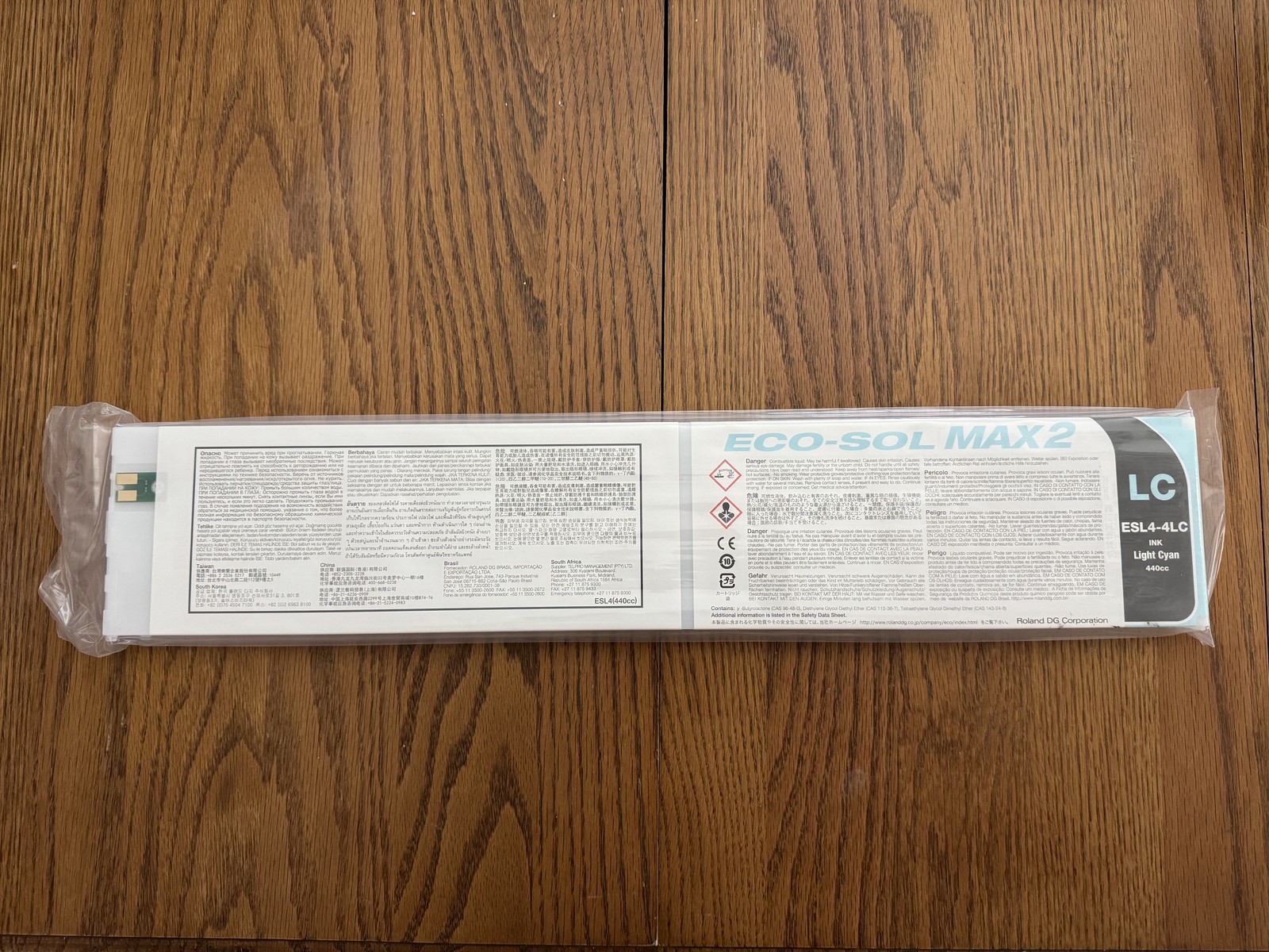 Roland Eco-Sol MAX 2 Light Cyan 440cc ESL4-4LC Genuine OEM New Sealed Exp 2021