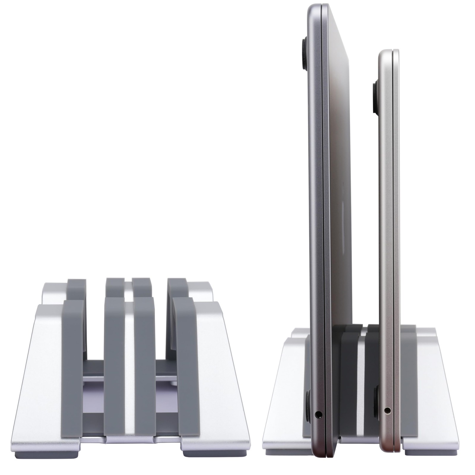 Psitek Adjustable Dual Vertical Laptop Stand - Supports 2 Devices Holder, Fit...