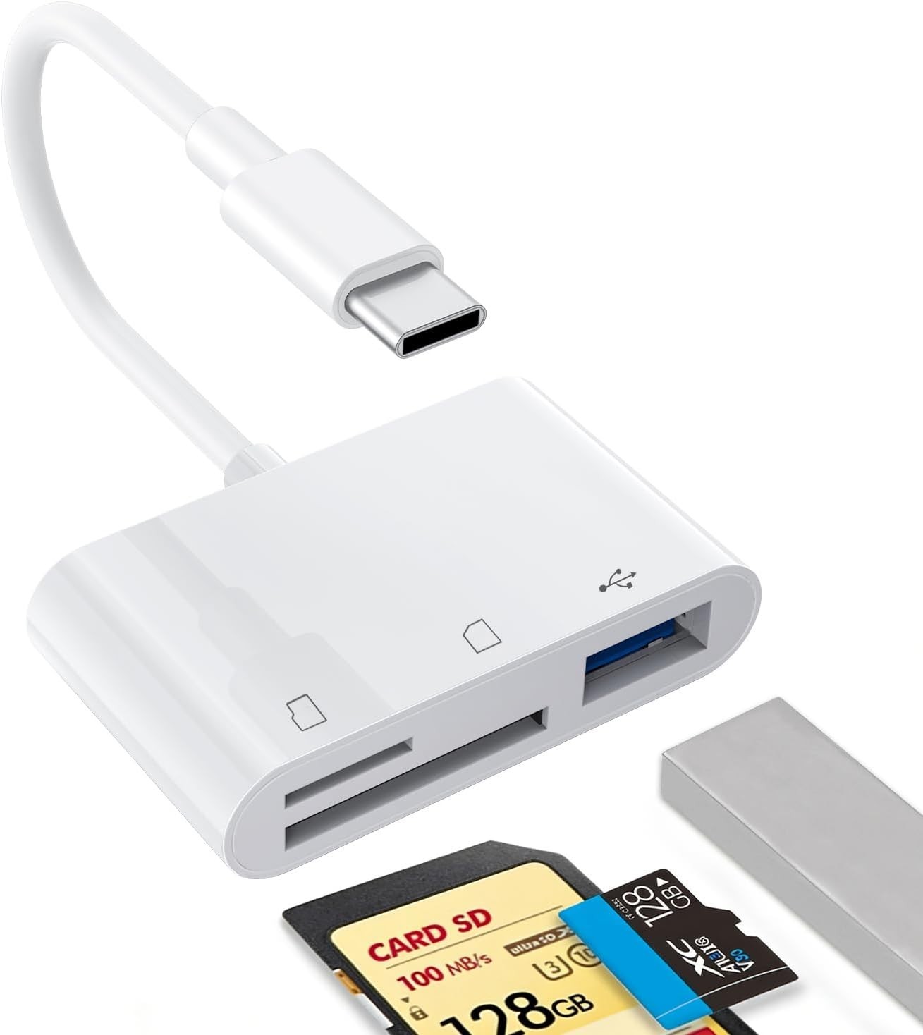 USB C SD Card Reader: 3-in-1 Easy Photo/Video Transfer for iPhone 15/16/17