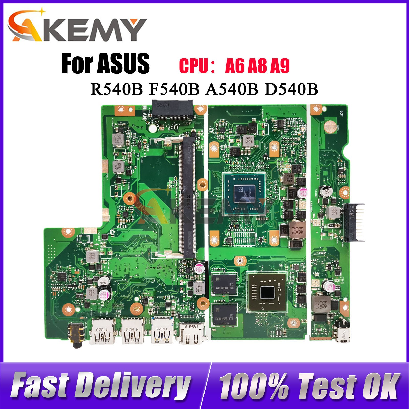 X540BP For ASUS X540B R540B A540B F540B D540B Mainboard CPU E2 A9 100% Tests OK