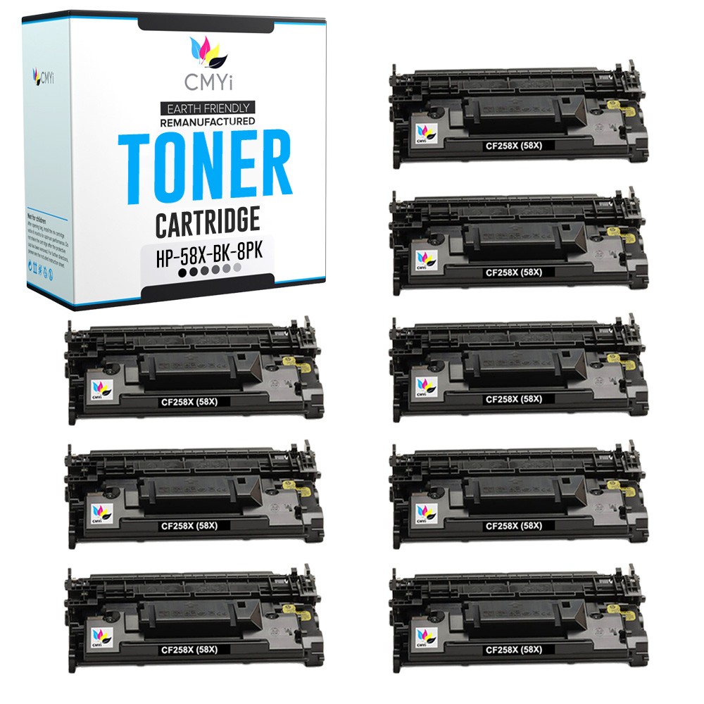 CMYi 8PK Replacement 58X Cartridges for HP LaserJet Pro MFP M428m M428dw M428fdn