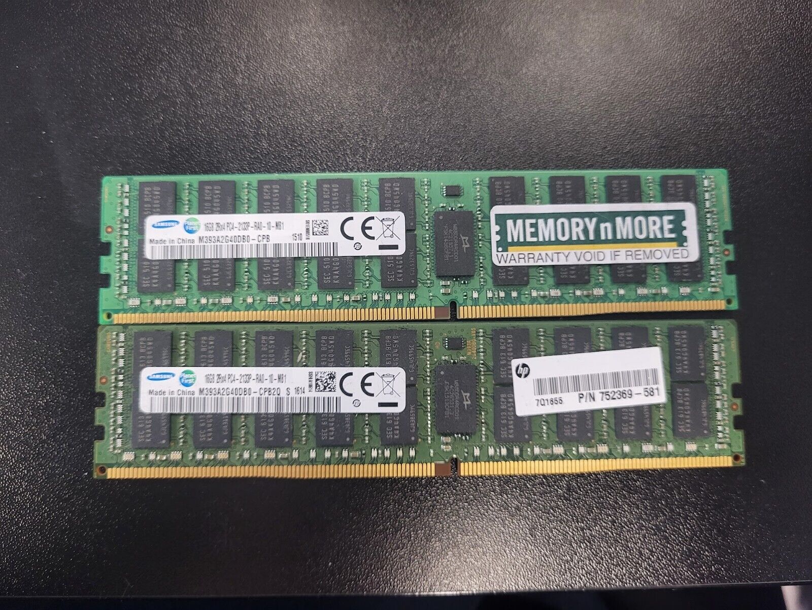 LOT 2x 16GB (32GB) Samsung PC4-2133P ECC DIMM Server Memory #73