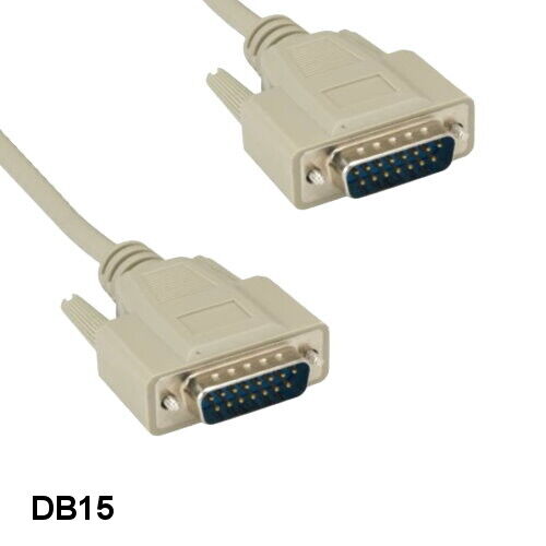 KNTK 10' DB15 to DB15 Cable 28AWG Male to Male for Mac Monitor Game Joystick