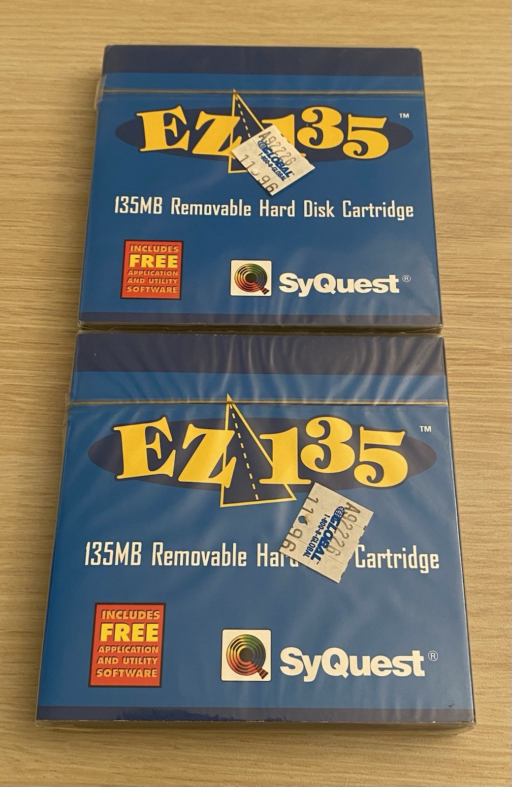 Lot of (2) SyQuest Technology EZ135 Removable Hard Disk Cartridges New Sealed