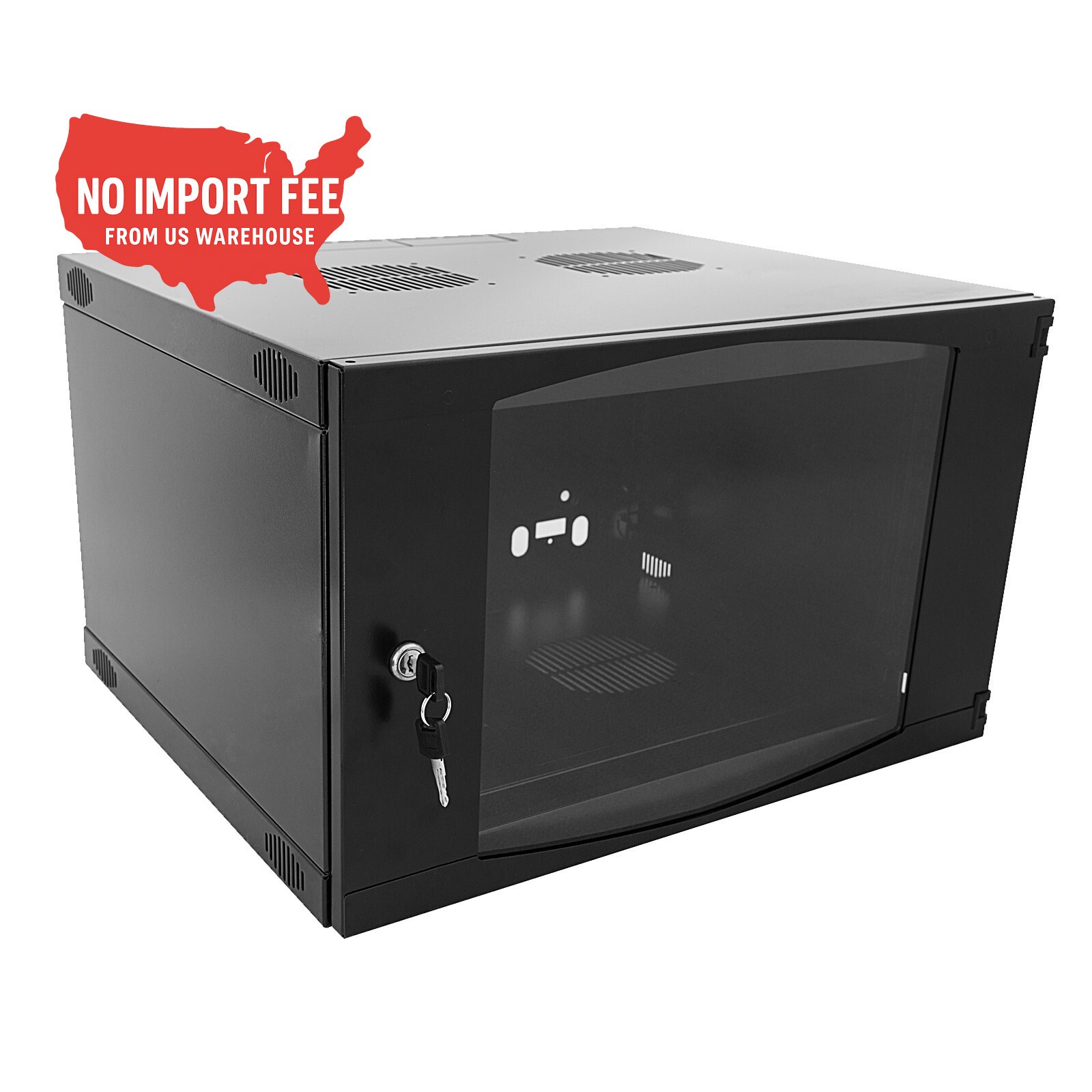 6U WALL MOUNT IT NETWORK SERVER Data CABINET 19" 450MM DEEP  DOOR/PANEL LOCKS