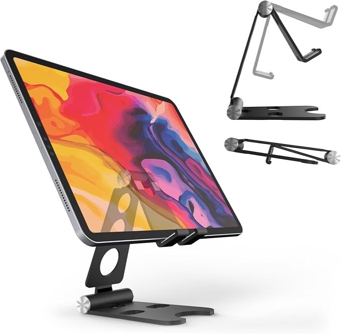 Kado Aluminum Alloy Tablet Stand for Portable Monitor, Foldable iPad Stand | Bla