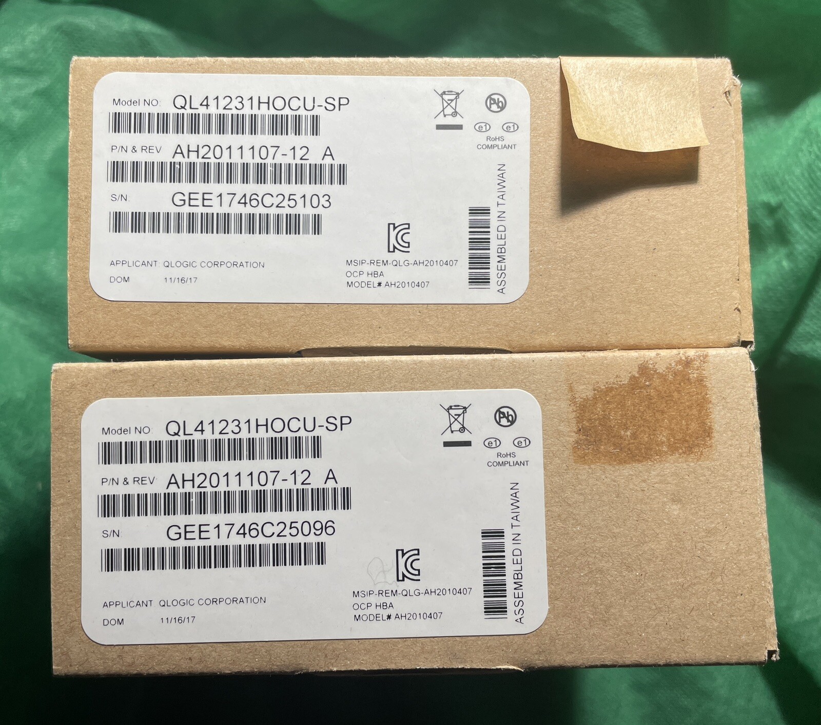 2x QLogic QL41232HOCU-SP  SINGLE Port 10 / 25GbE SFP28 Network Adapter