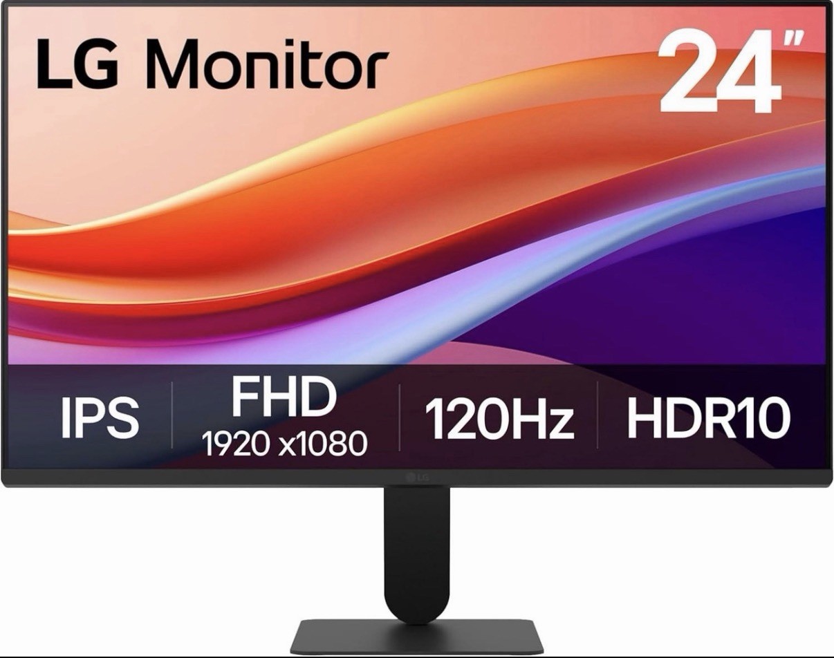 LG 24in IPS FHD 1920x1080 120Hz 1ms HDR10 Adaptive-Sync HDMI VGA