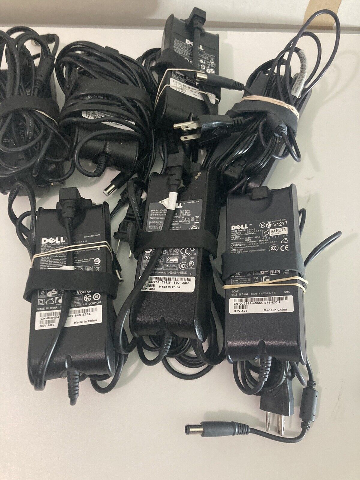 Lot of 7 OEM Dell PA-10 Family 90W 19.5V 4.62A 7.4MM Tip AC Power Adapter