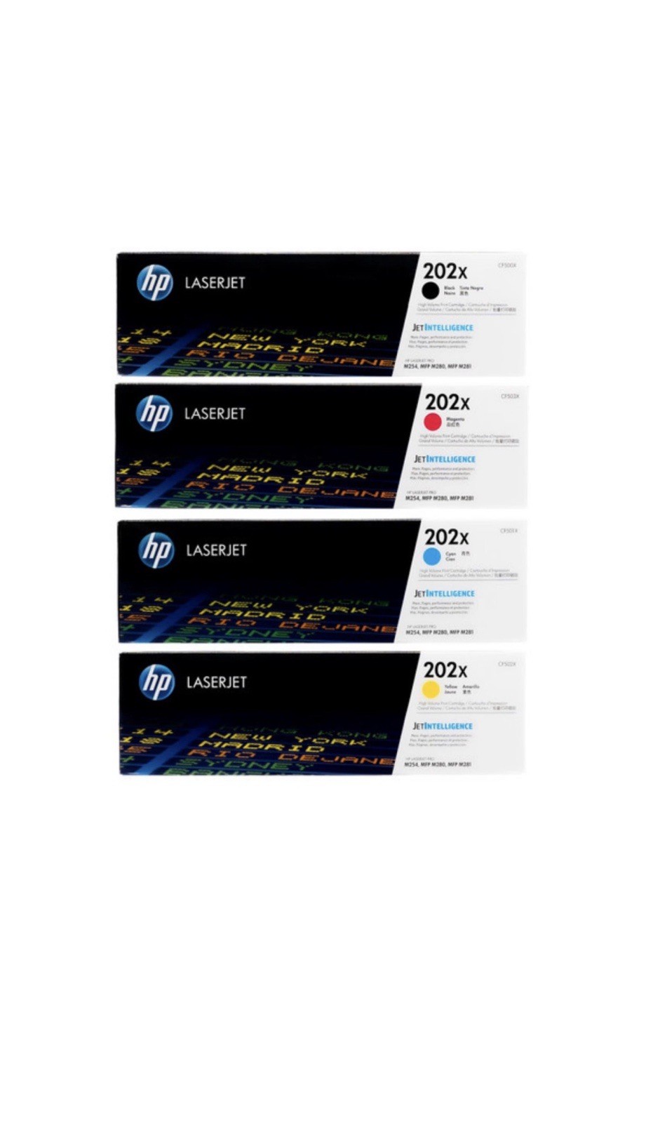 HP 202X High Yield Toner Set Genuine CF500X CF501X CF502X CF503X M254dw NEW