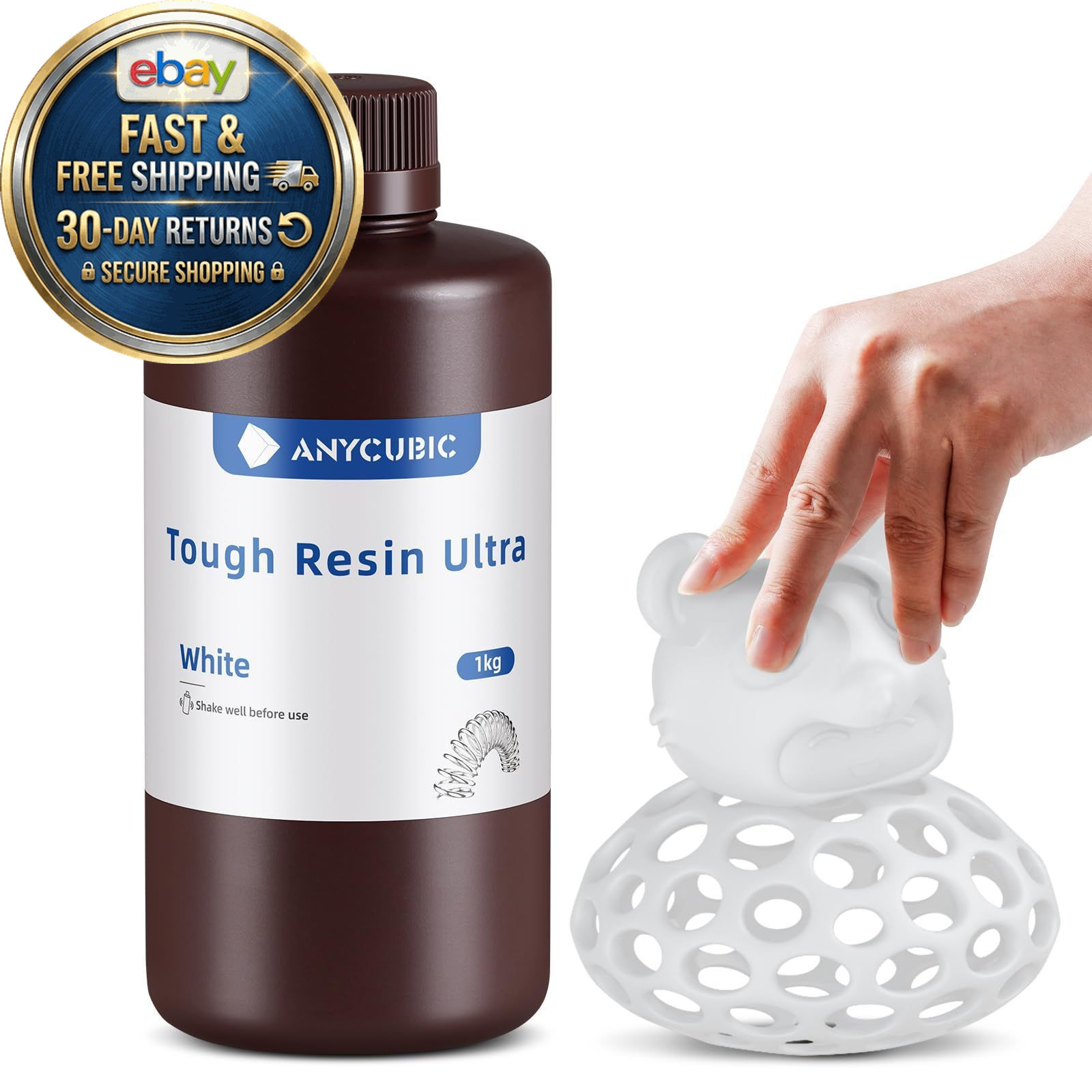 Ultra Tough Resin, 3D Printer Resin with Strong Impact 1kg, White