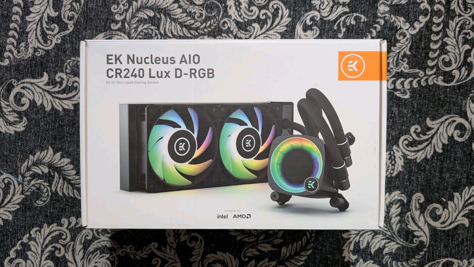 EK-Nucleus AIO CR240 Lux D-RGB 240mm Liquid CPU Cooler, Black