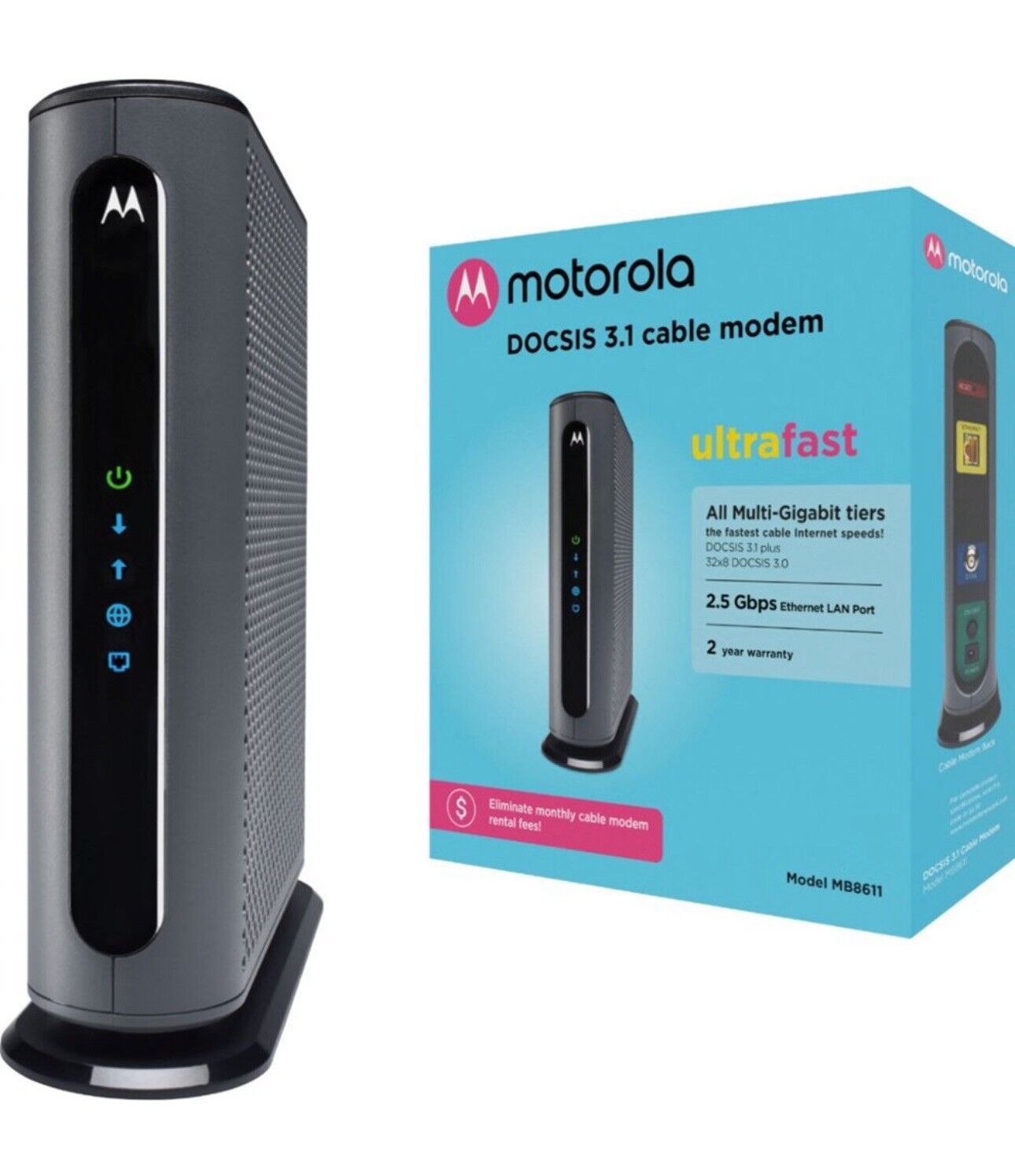 Motorola MB8611 32x8 DOCSIS 3.1 CableModem 2.5 GB Ethernet