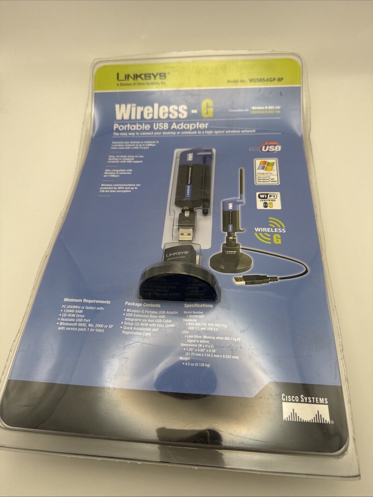 Cisco-linksys Wireless-g Portable USB Adapter (Wusb54gp-bp) NEW Open Box B1