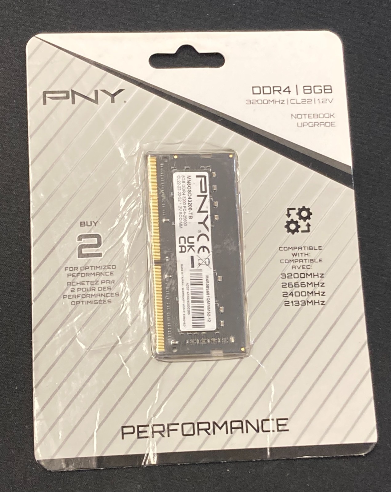 NEW PNY Performance DDR3/8GB Notebook Lipgrade- MN8GSD43200-TB, 1.2V SODIMM