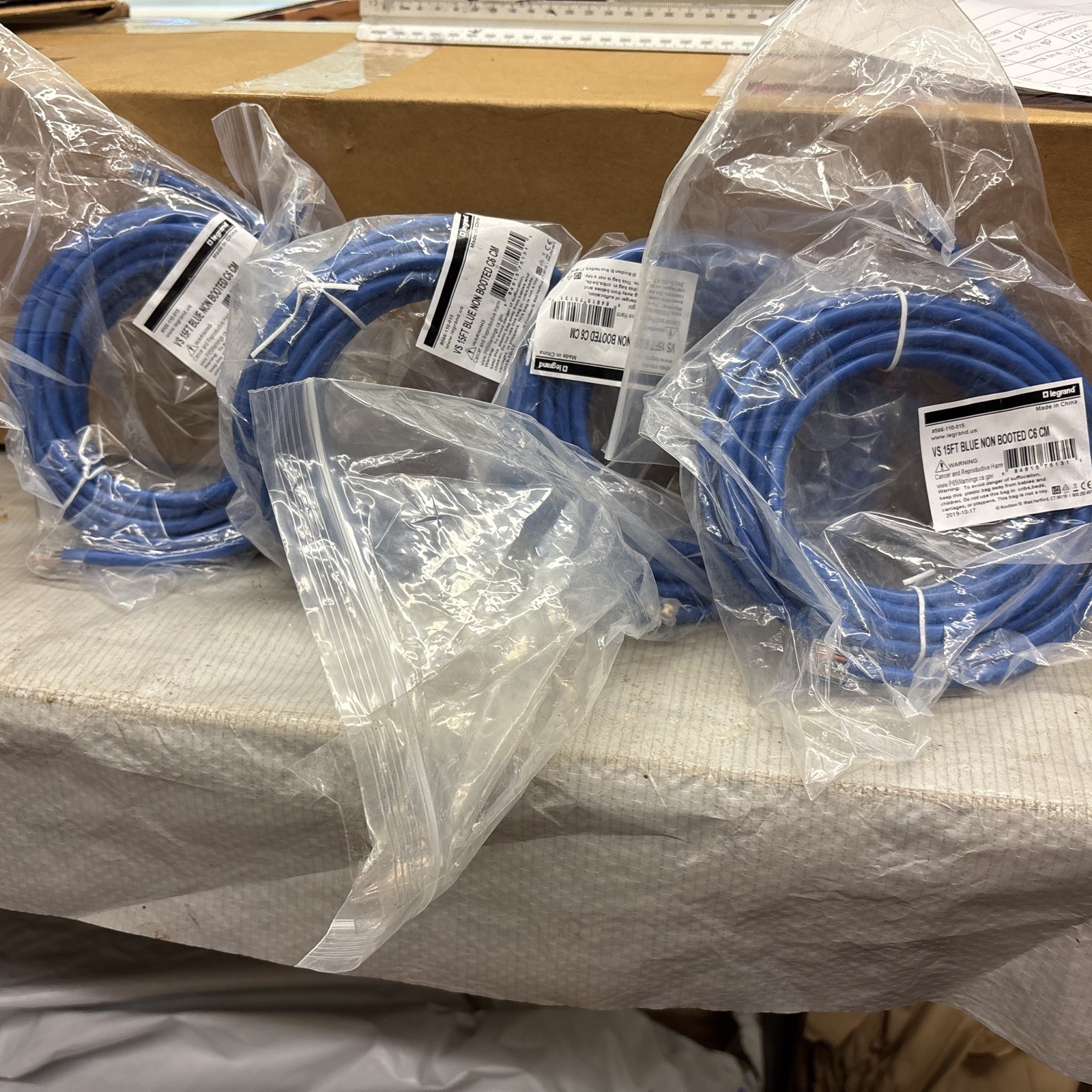 Legrand VS 15 . ft Blue Snagless C6 CM Patch Cable (QTY 4 )