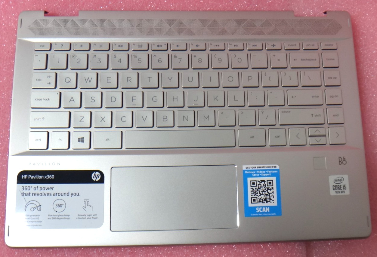 Genuine HP Pavilion X360 Genuine Palmrest Touchpad W/US Keyboard SILVER   M
